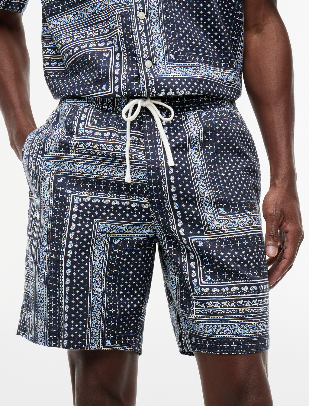 Dover Bandana Print 8" Inseam Shorts, Carbon Navy / Allover, hi-res