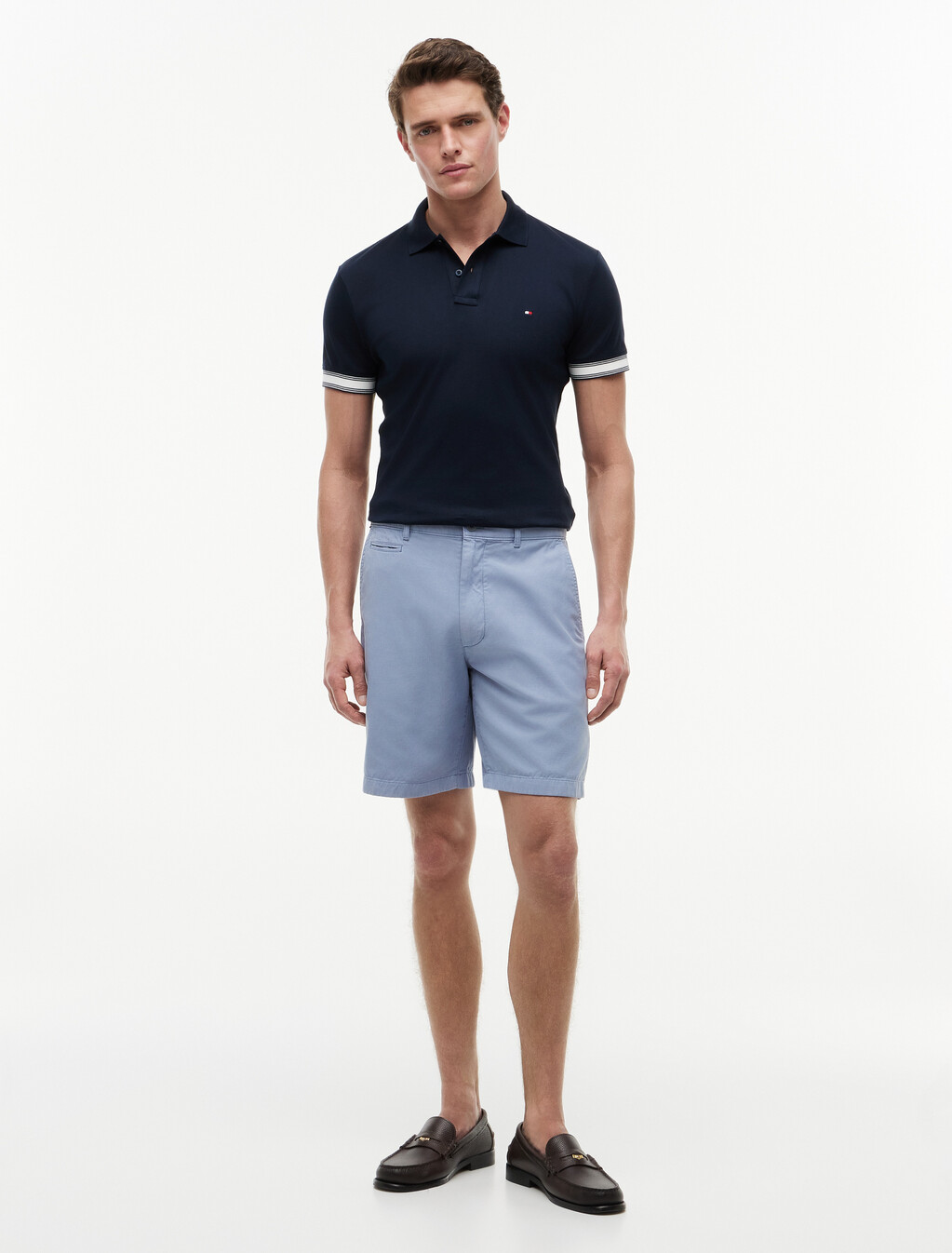 Slim Fit Fluid Cotton Polo Shirt, Desert Sky, hi-res