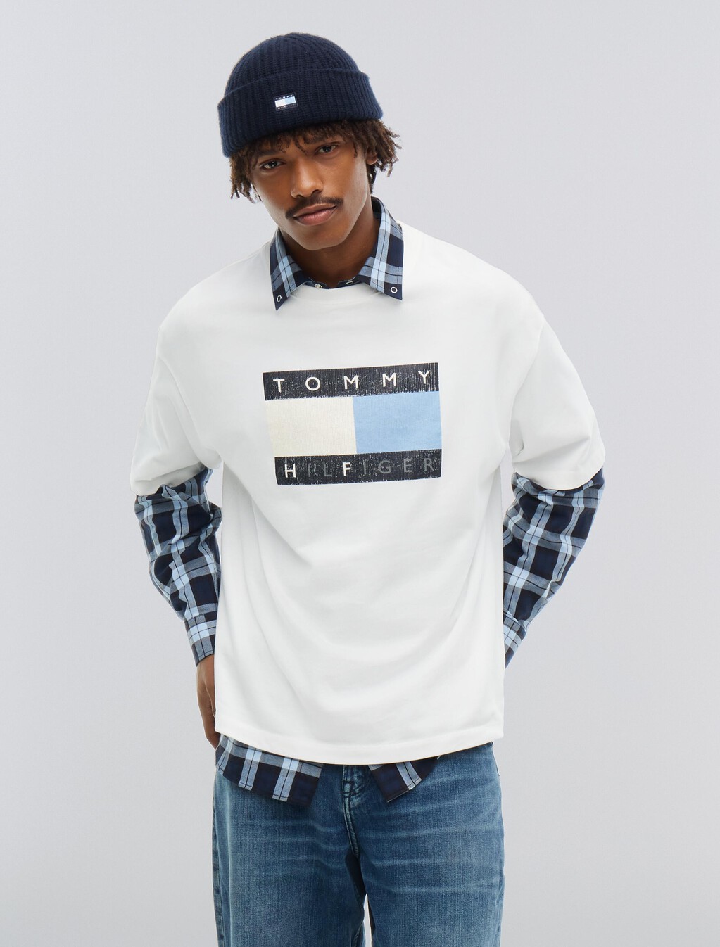 Washed Flag Relaxed Jersey T-Shirt, Ecru, hi-res