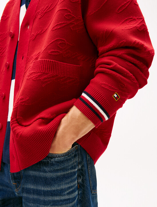 Jacquard V Neck Cardigan