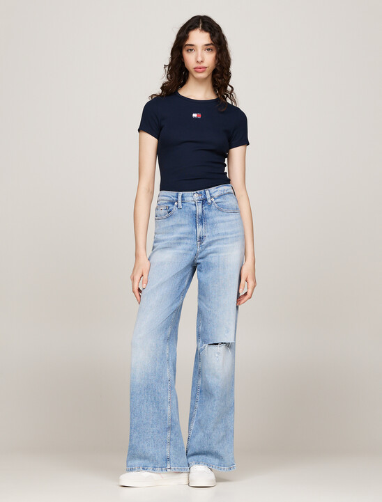 Slim Badge Ribbed T-Shirt