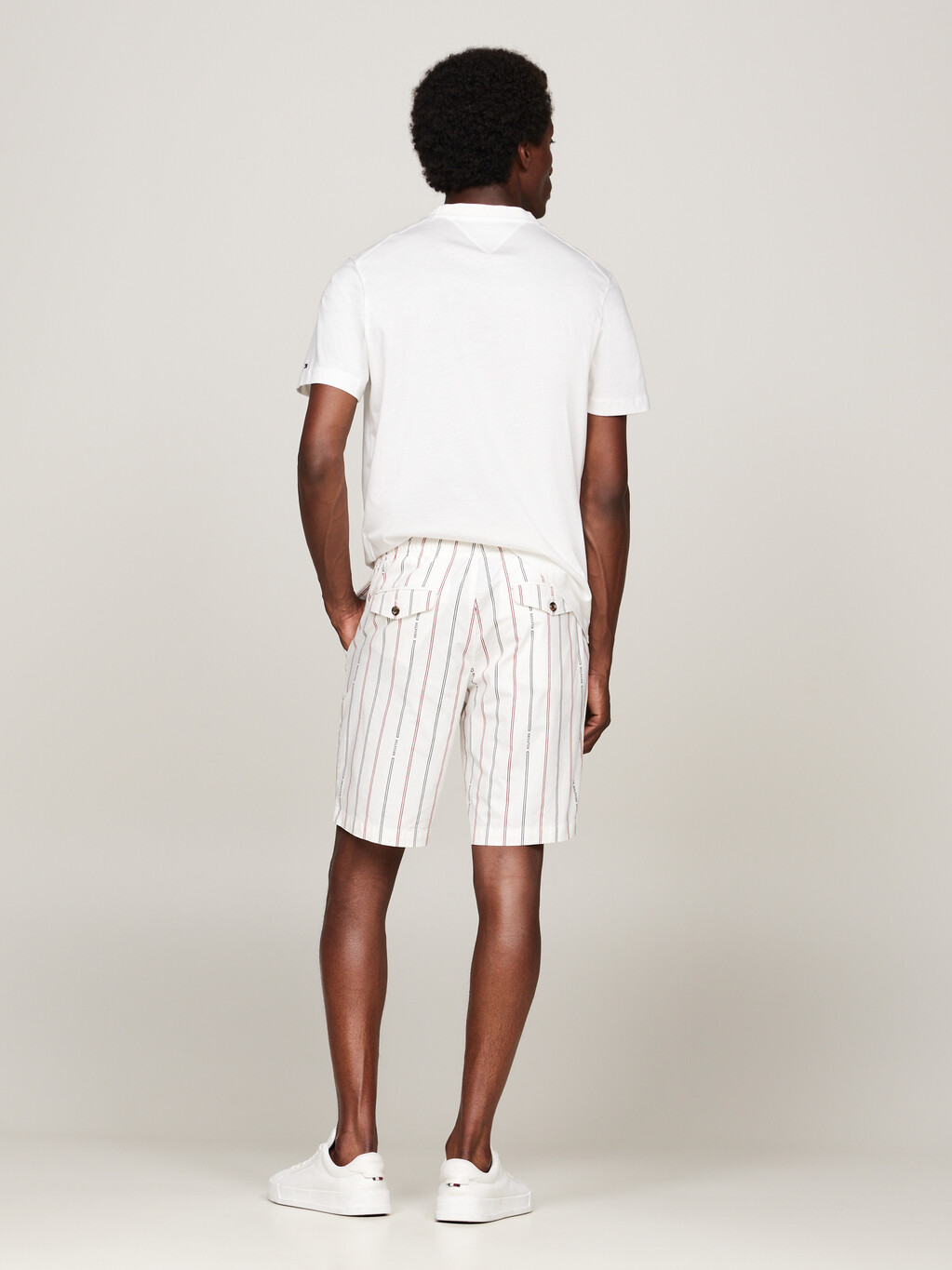 Logo Print Drawstring Harlem Cargo Shorts, Ancient White, hi-res