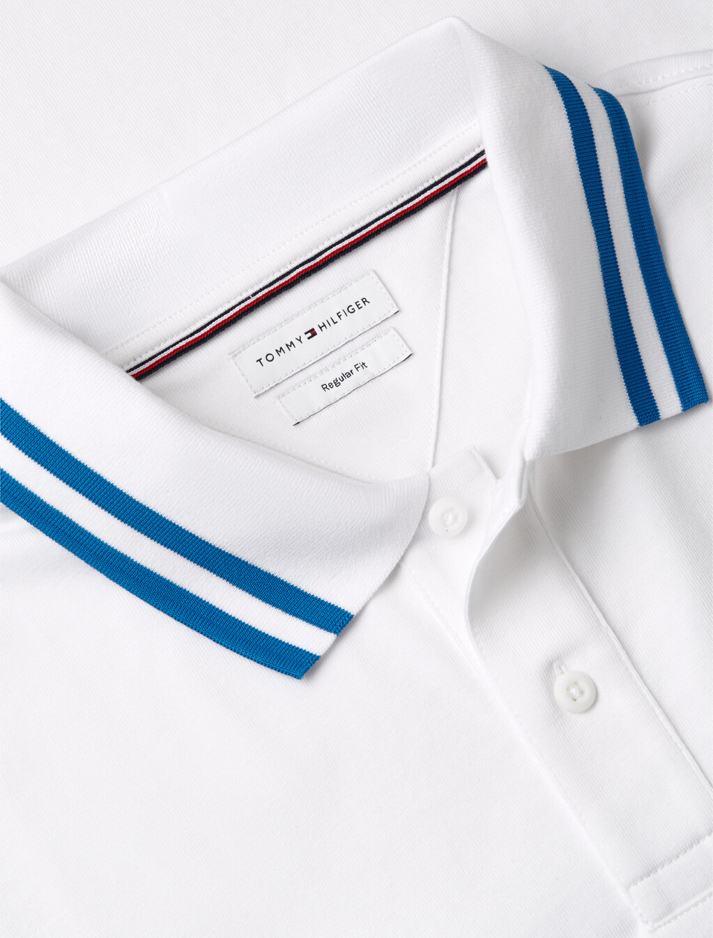 Regular Fit Logo Tipped Polo Shirt, White / Liberty Blue, hi-res