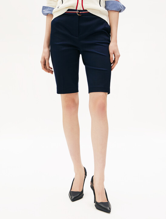 Linen Mix Belted Shorts