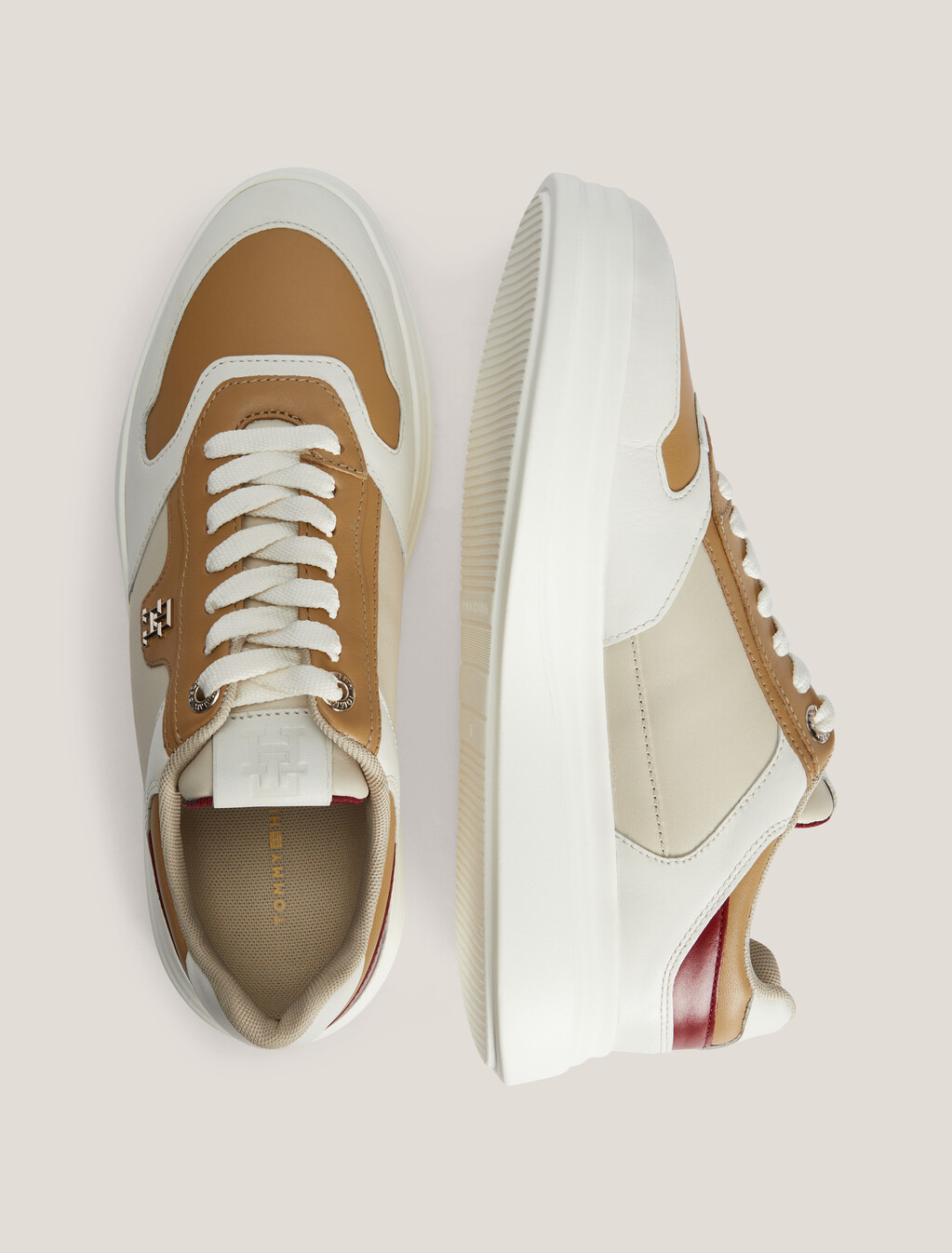 Lux Pointy Monogram Court Sneakers, Classic Khaki, hi-res