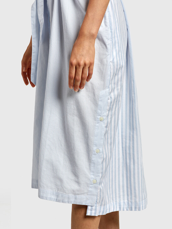 STRIPE MIDI SHIRT DRESS