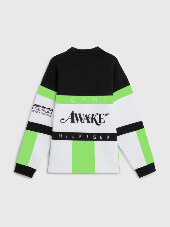 TOMMY X MERCEDES-AMG F1 X AWAKE NY ALL-OVER FLAG RUGBY SHIRT