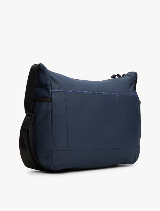 Metal Logo Crossbody Messenger Bag