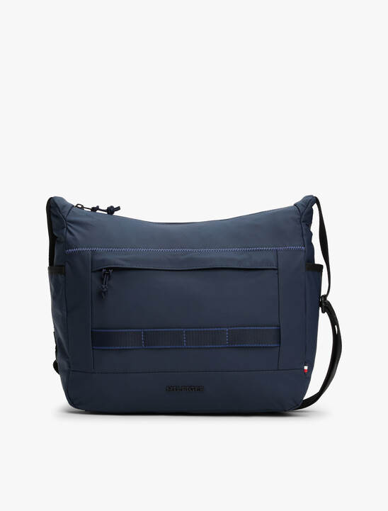 Metal Logo Crossbody Messenger Bag