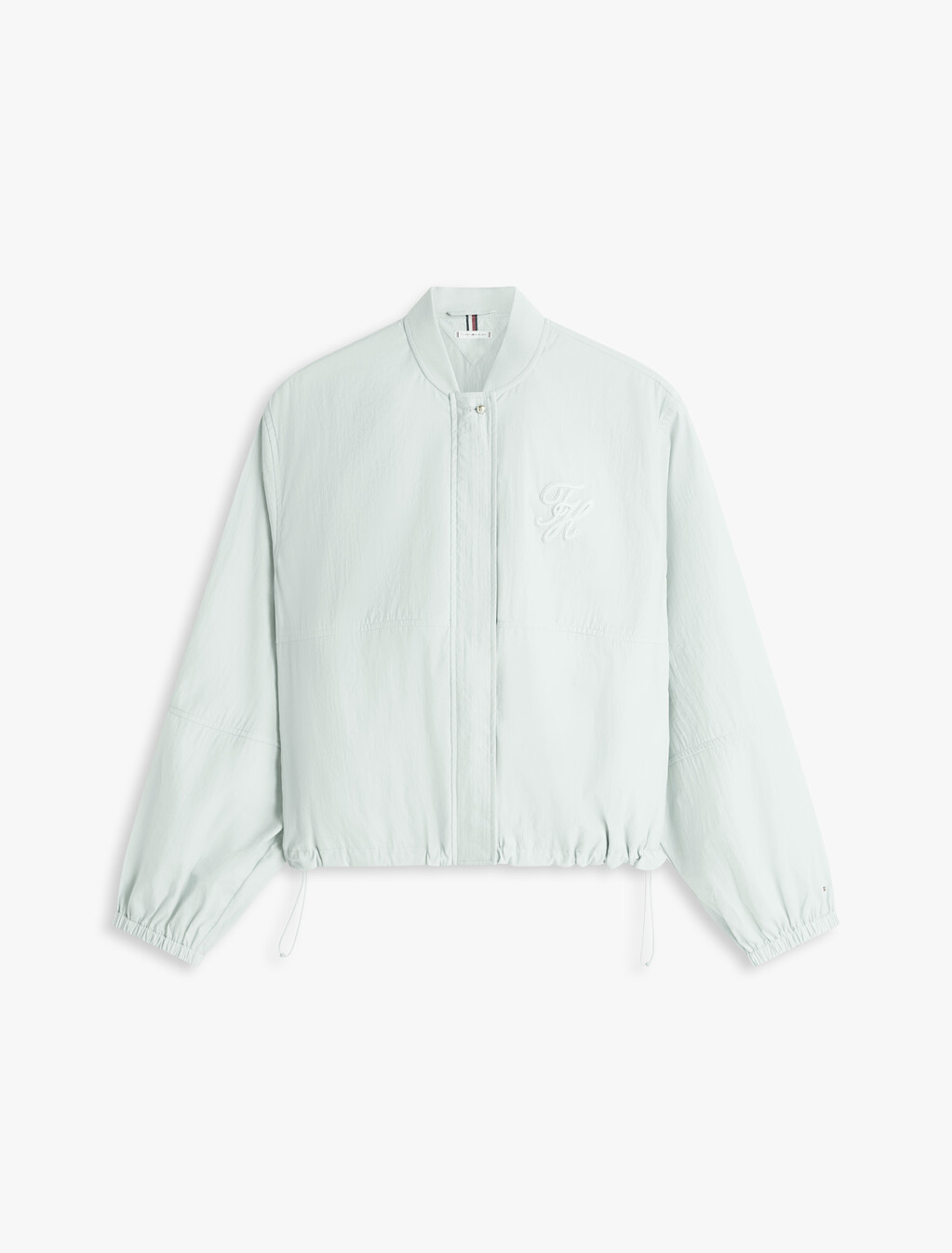 Logo Embroidery Balloon Sleeve Bomber Jacket, Silver Smoke, hi-res