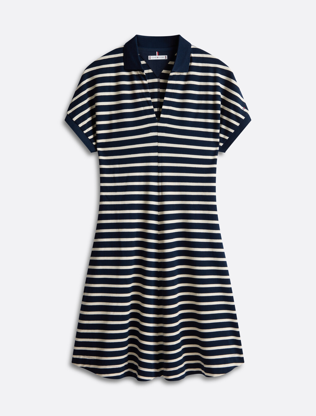 Asia Fit Lyocell Fit & Flare Polo Dress, Dark Night Navy/Calico Stp, hi-res
