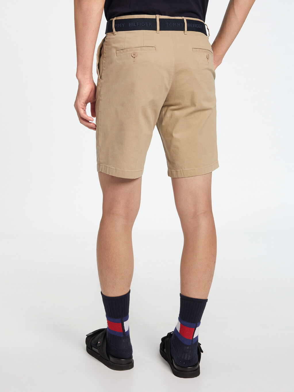 Essential Brooklyn Organic Cotton Twill Shorts With Belt, Beige, hi-res