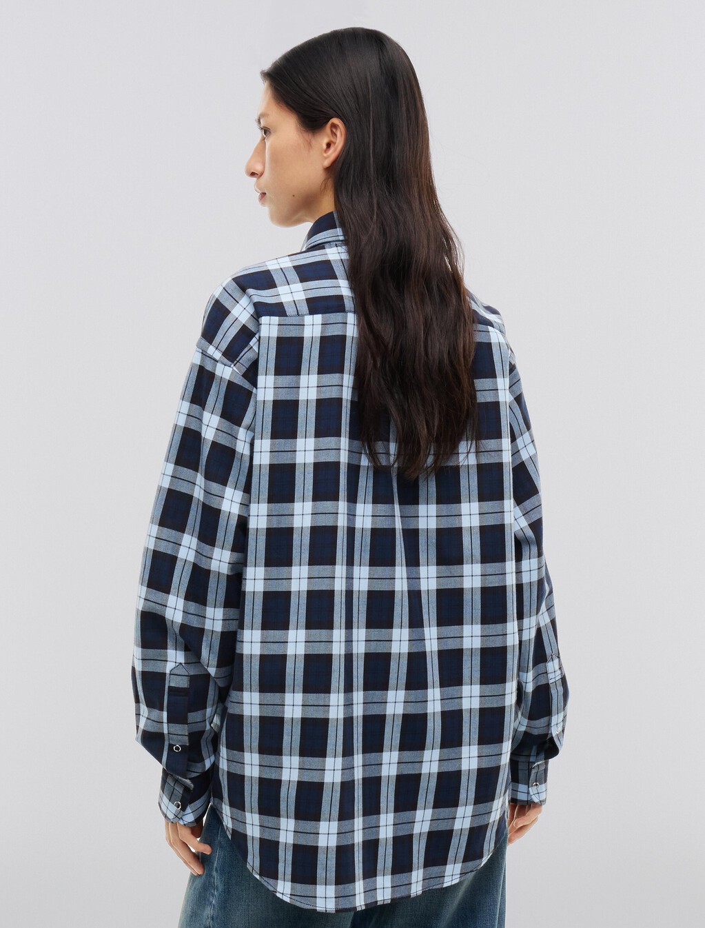 Regular Fit Check Shirt, Navy Blue Check, hi-res
