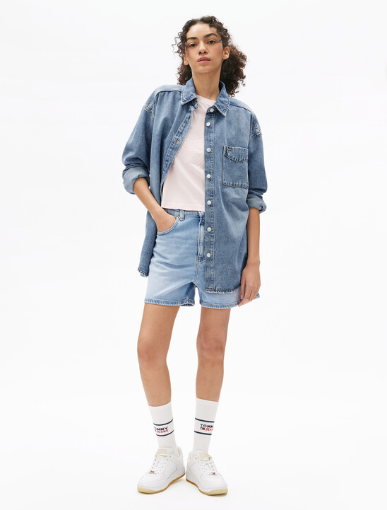 Relaxed Long Sleeve Denim Shirt
