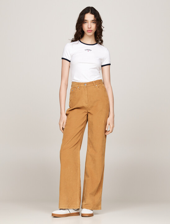 Fine Corduroy Wide Leg Trousers
