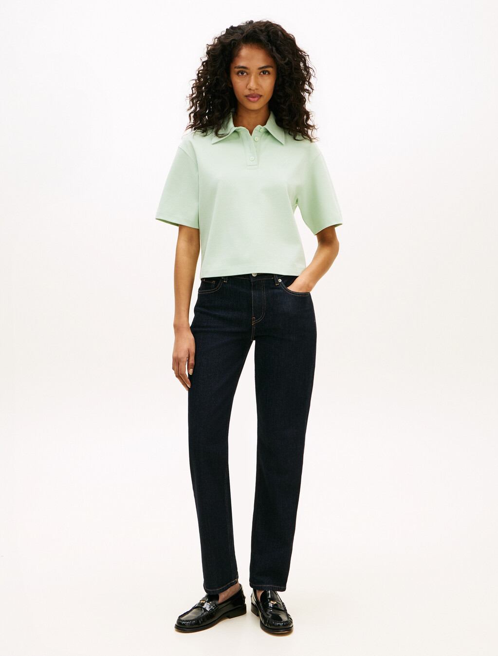 Lycra Relaxed Short Sleeve Polo, Gentle Jade, hi-res