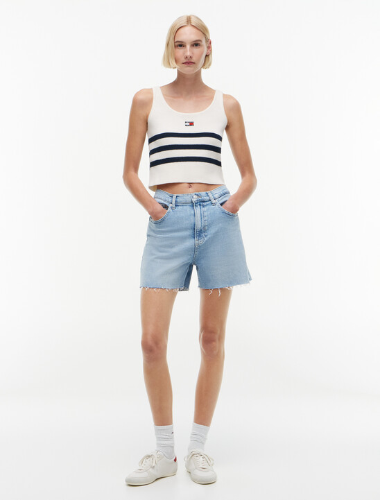 Tommy Badge Stripe Knit Tank Top