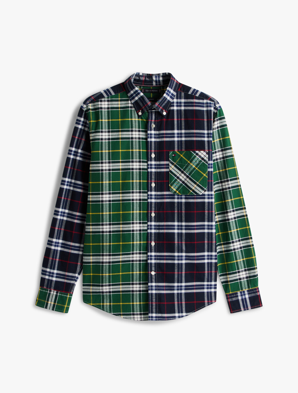Regular Fit Contrast Check Oxford Shirt, Desert Sky / Ornamental Green Check, hi-res