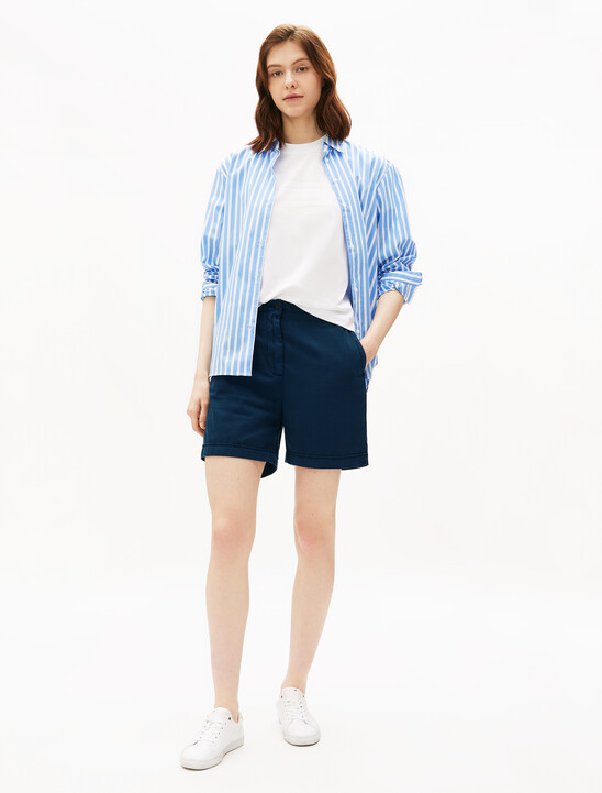 Cotton Blend Chino Shorts