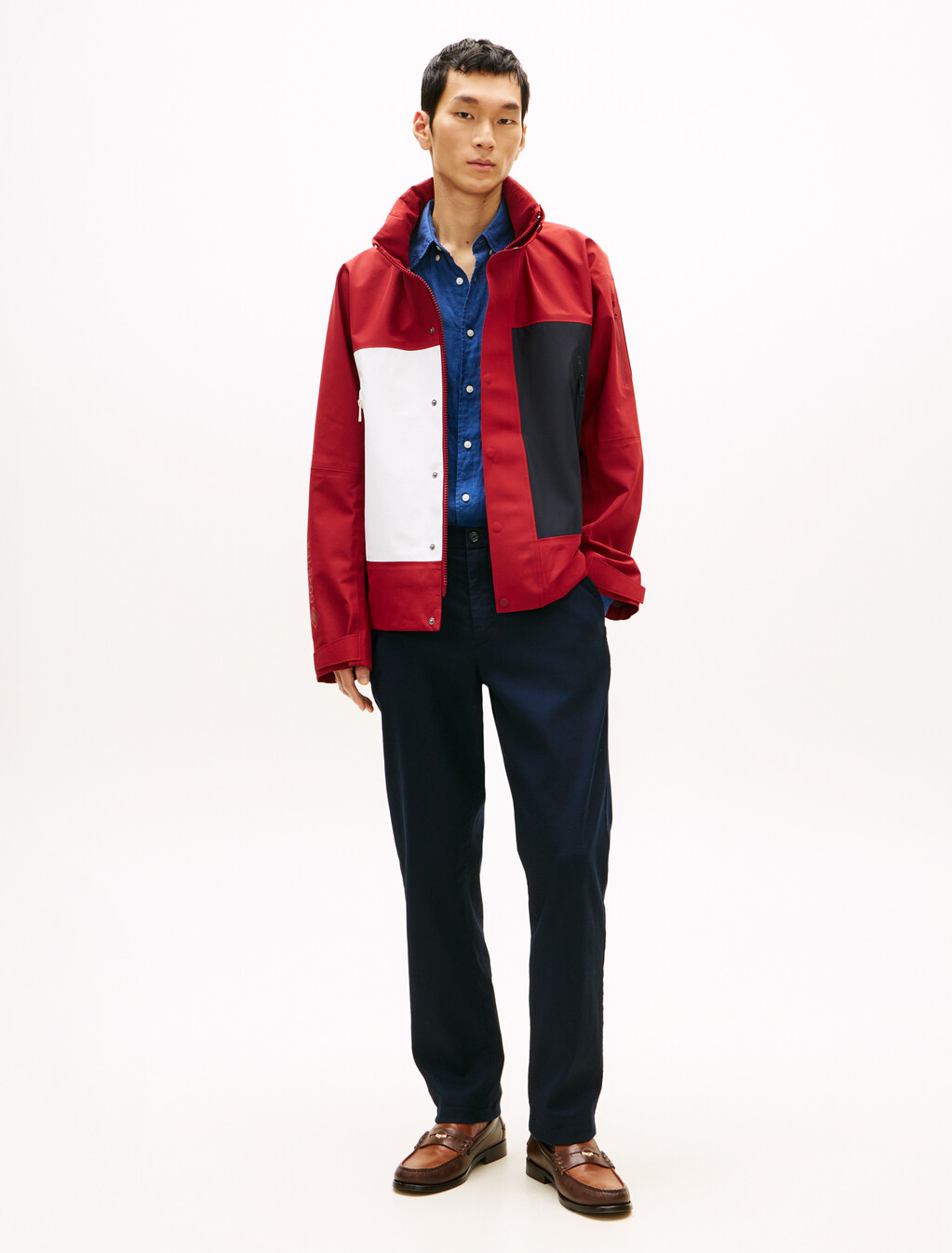 Waterproof Colour-Blocked Relaxed Regatta Jacket, Regatta Red, hi-res