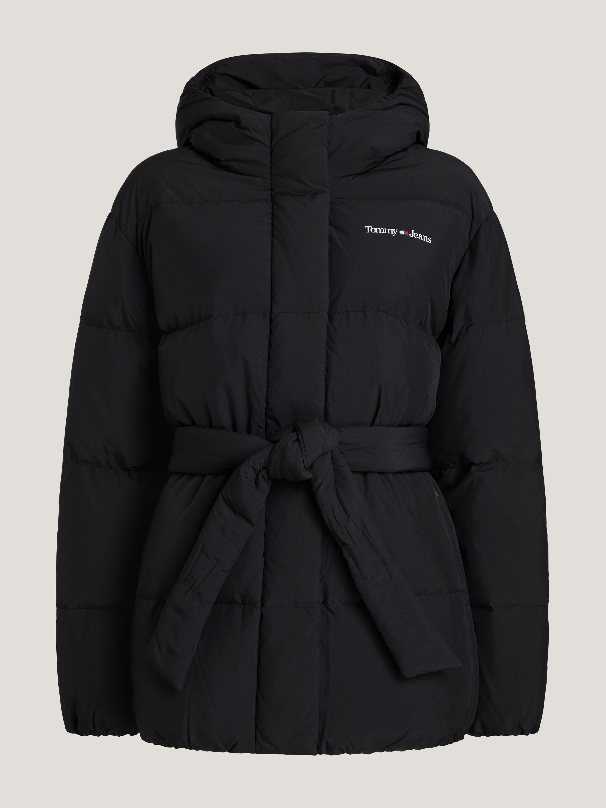 Warehouse long belted padded coat top