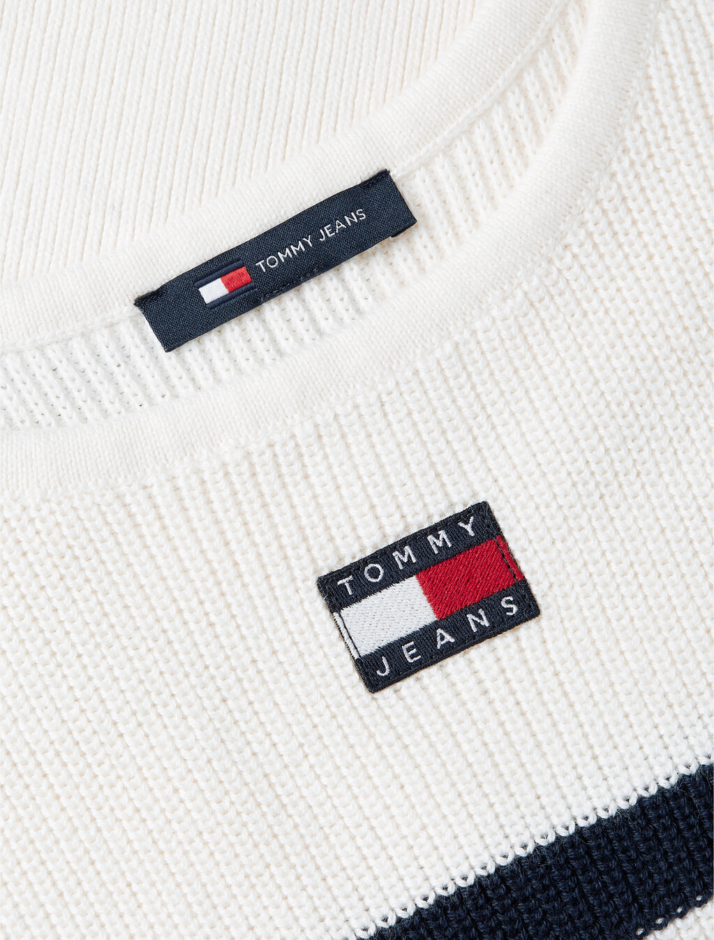 Tommy Badge Stripe Knit Tank Top, Ancient White / Stripe, hi-res