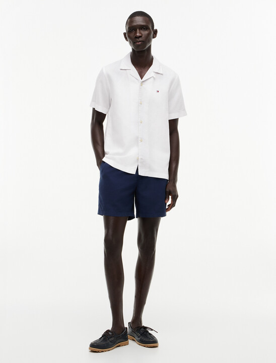 Regular Fit Linen Blend Short Sleeve Shirt