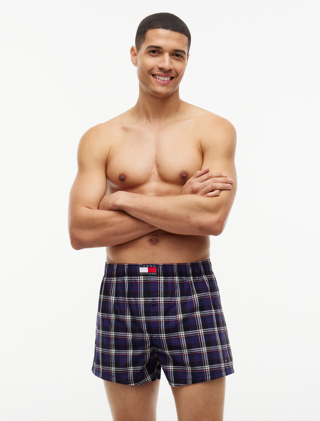 Woven Print Boxer 3 Pack, Nvy Gl St Pld/Blu Ink/Rd Gl Pld Cla, hi-res