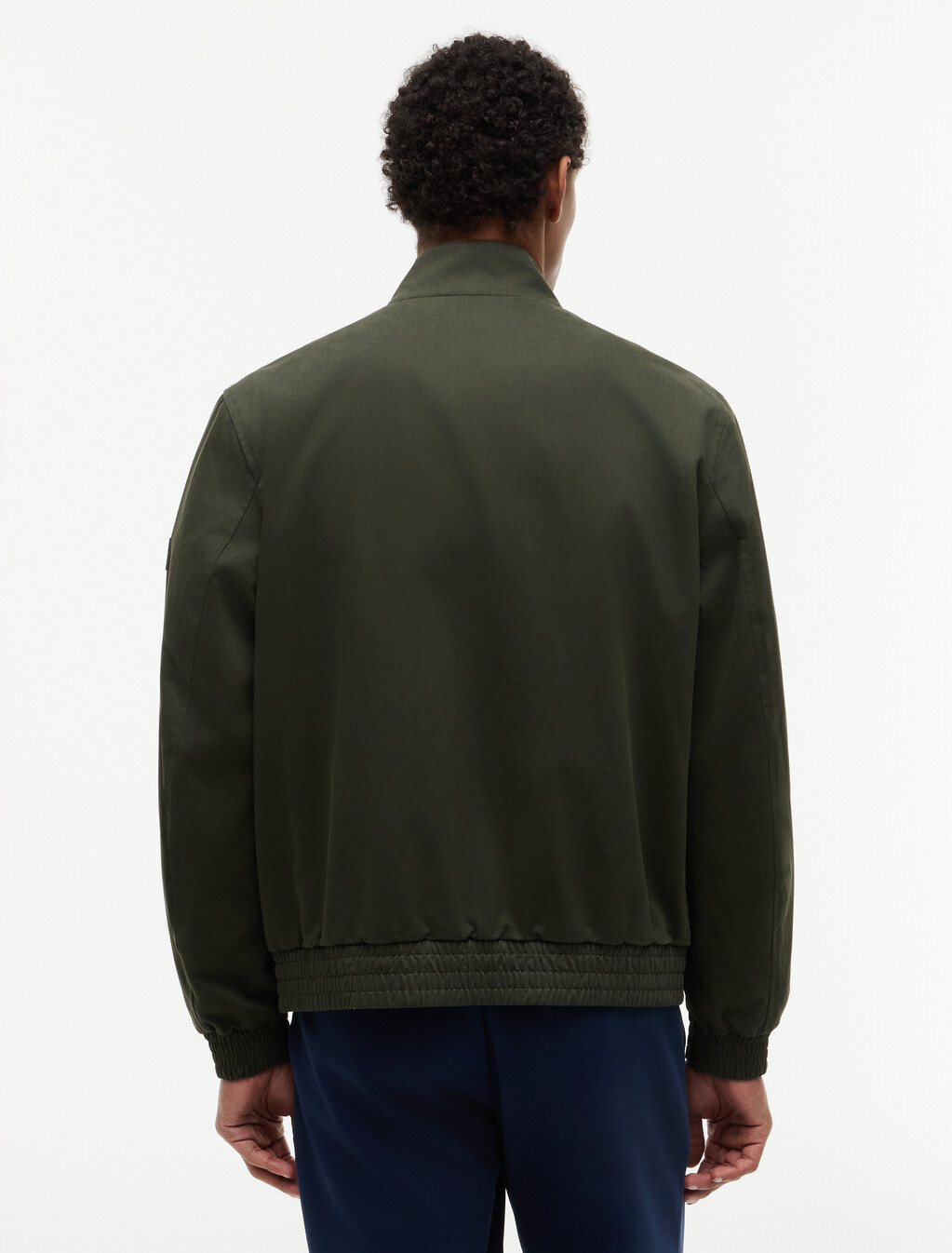 Logo Patch Zip-Thru Harrington Jacket, Eclipse Green, hi-res