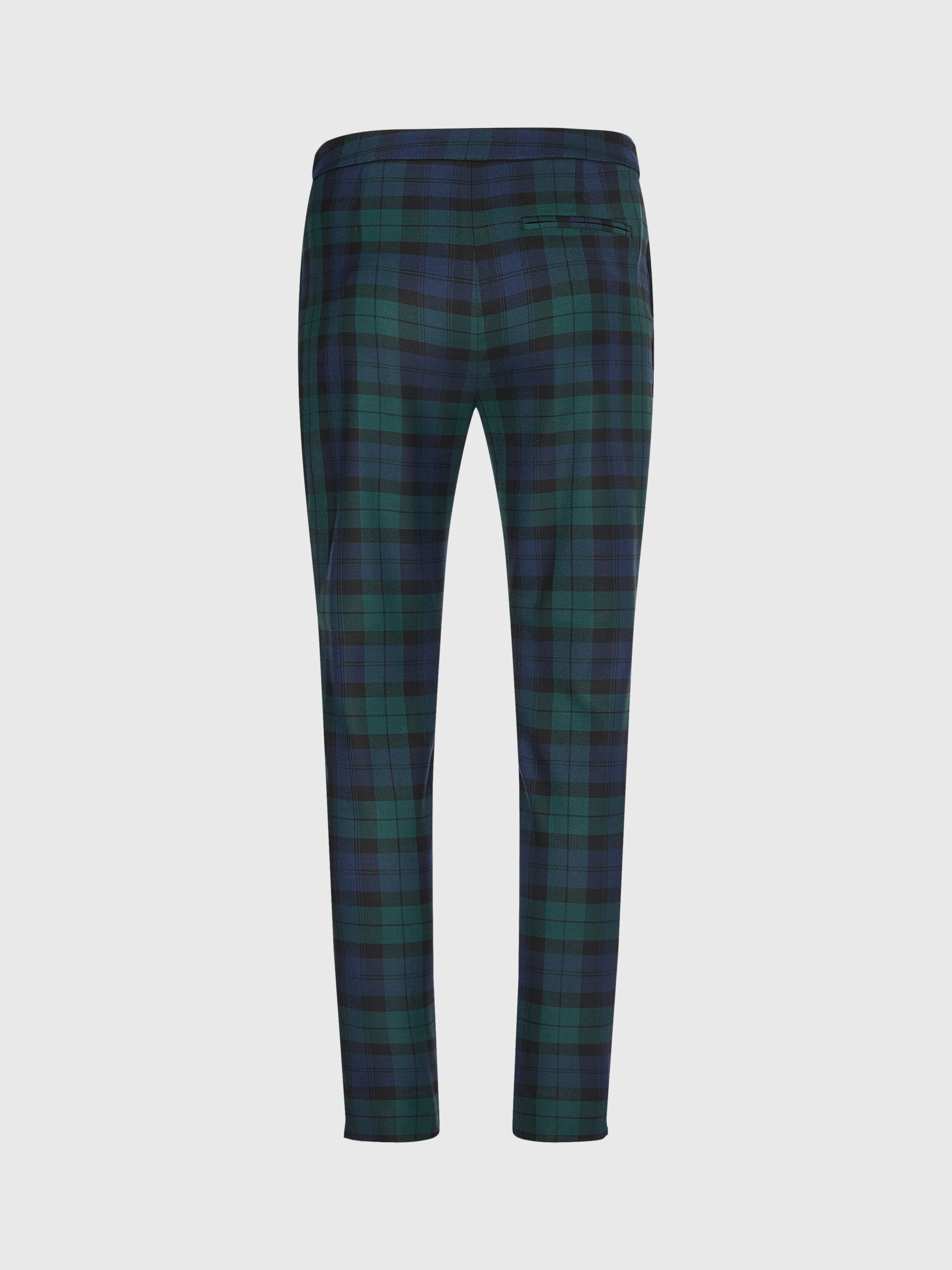 Mens skinny online fit tartan trousers