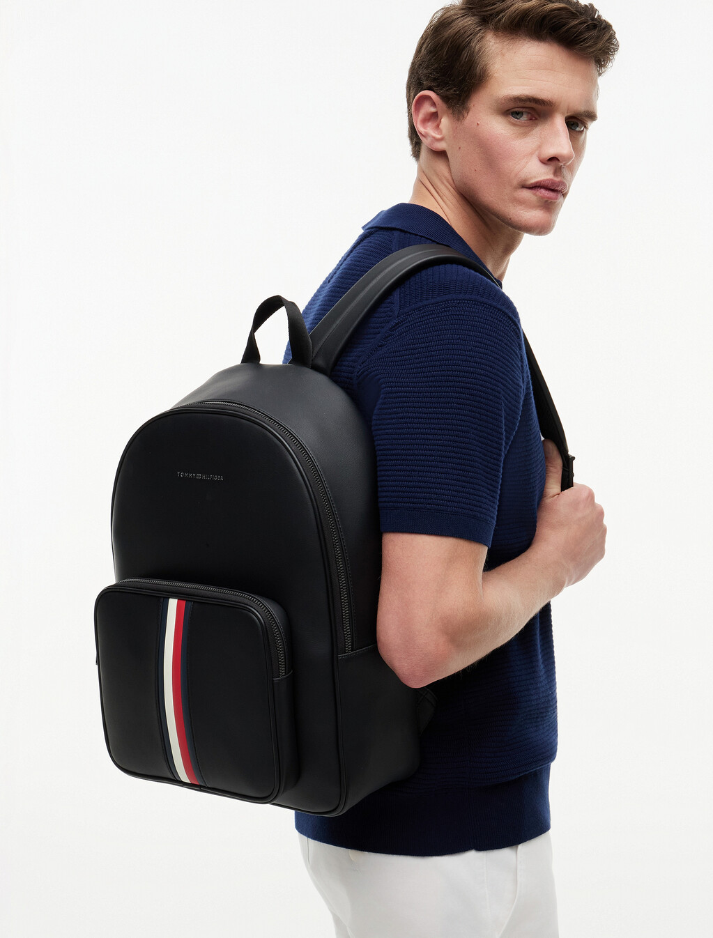 Signature Tape Logo Dome Backpack, Black, hi-res
