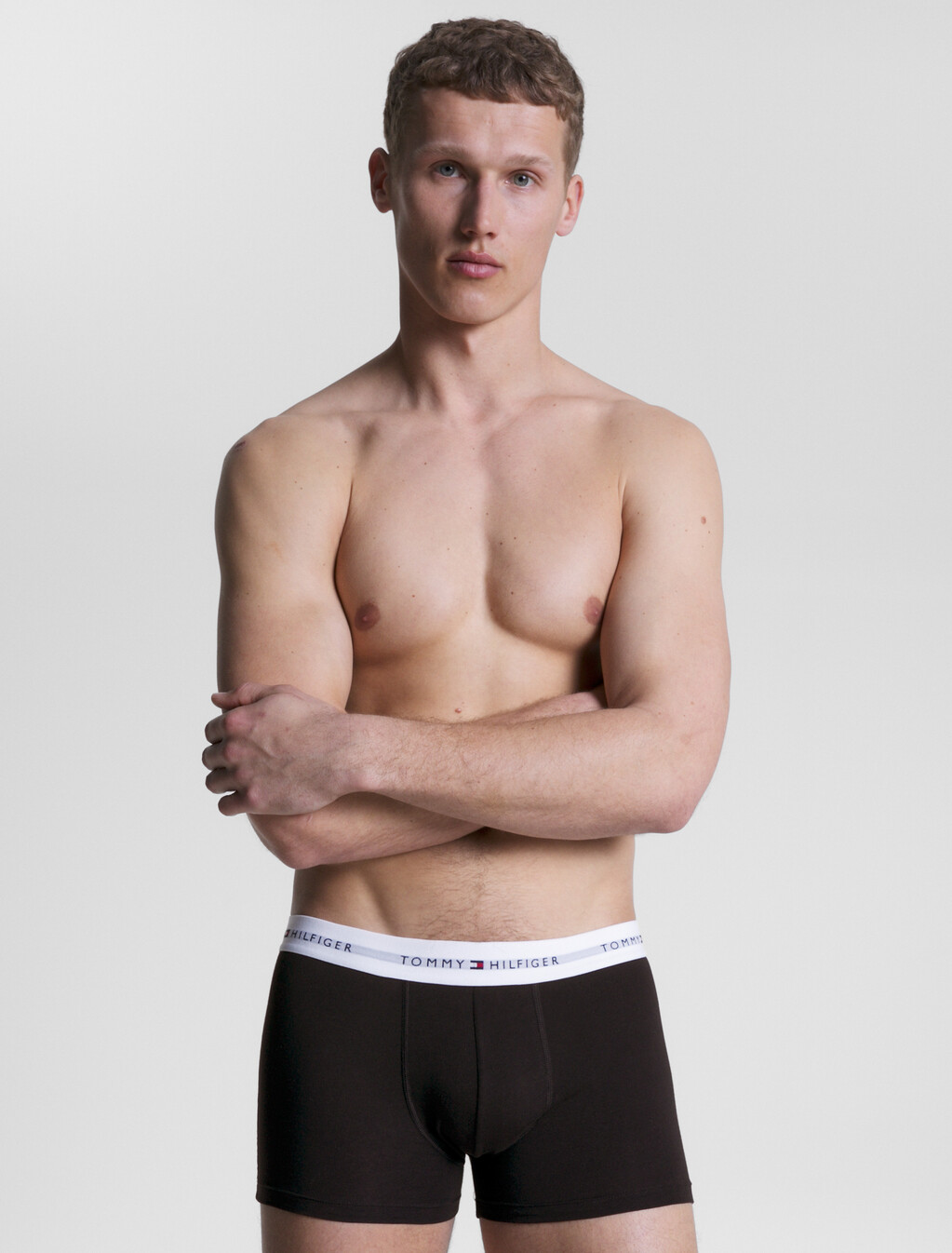 3-Pack Logo Waistband Trunks, Grey Heather/Black/White, hi-res
