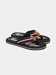 TOMMY OUTLINE BEACH SANDALS, Black, hi-res