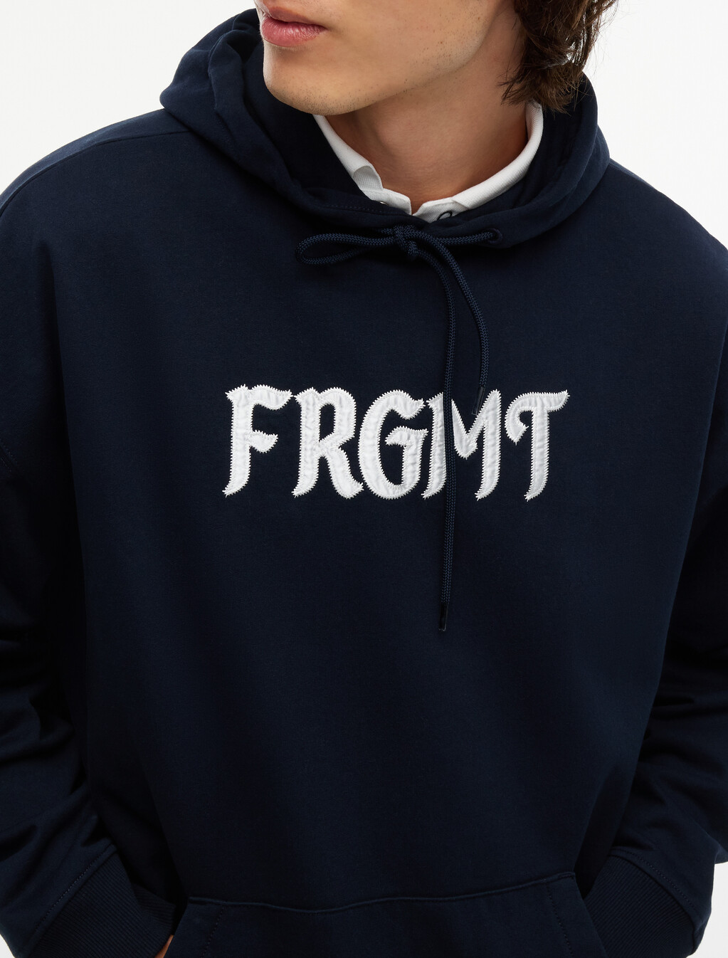Relaxed Fleece Hoody, Navy Blue, hi-res