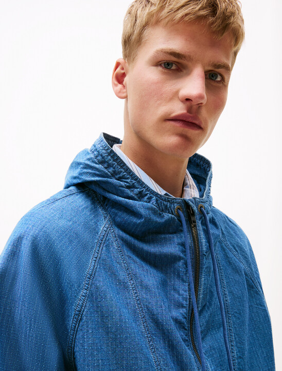 Zip Thru Ripstop Denim Jacket
