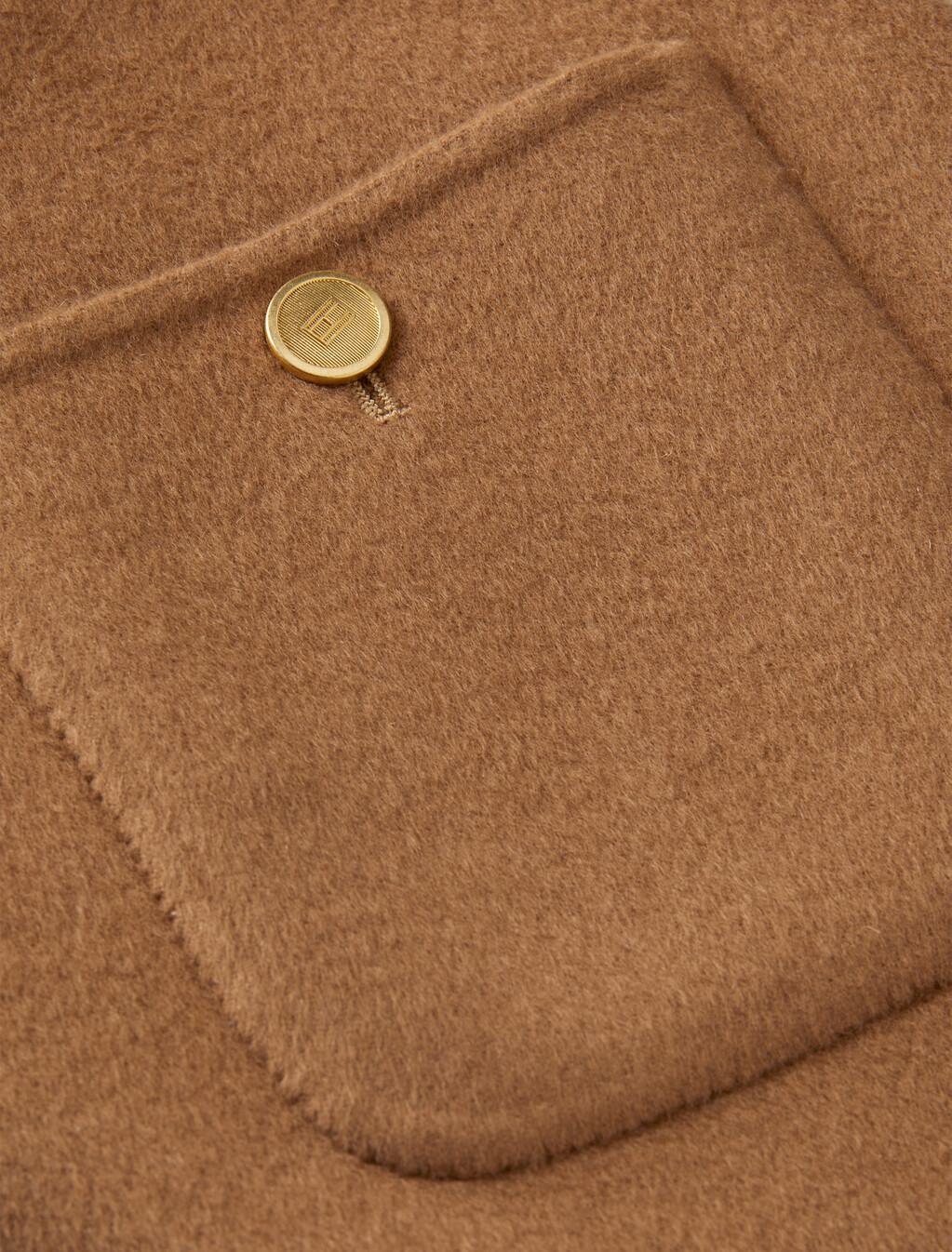 Gold-Tone Button Wool Blend Mini Skirt, Hickory, hi-res