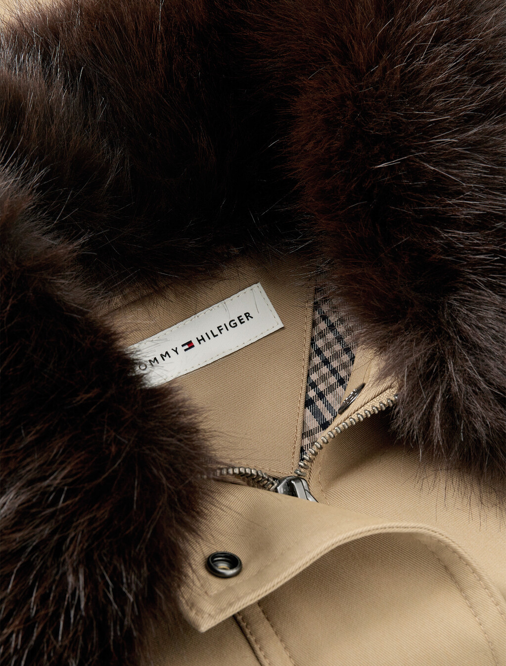 Faux Fur Collar Oversized Bomber Jacket, Camel, hi-res
