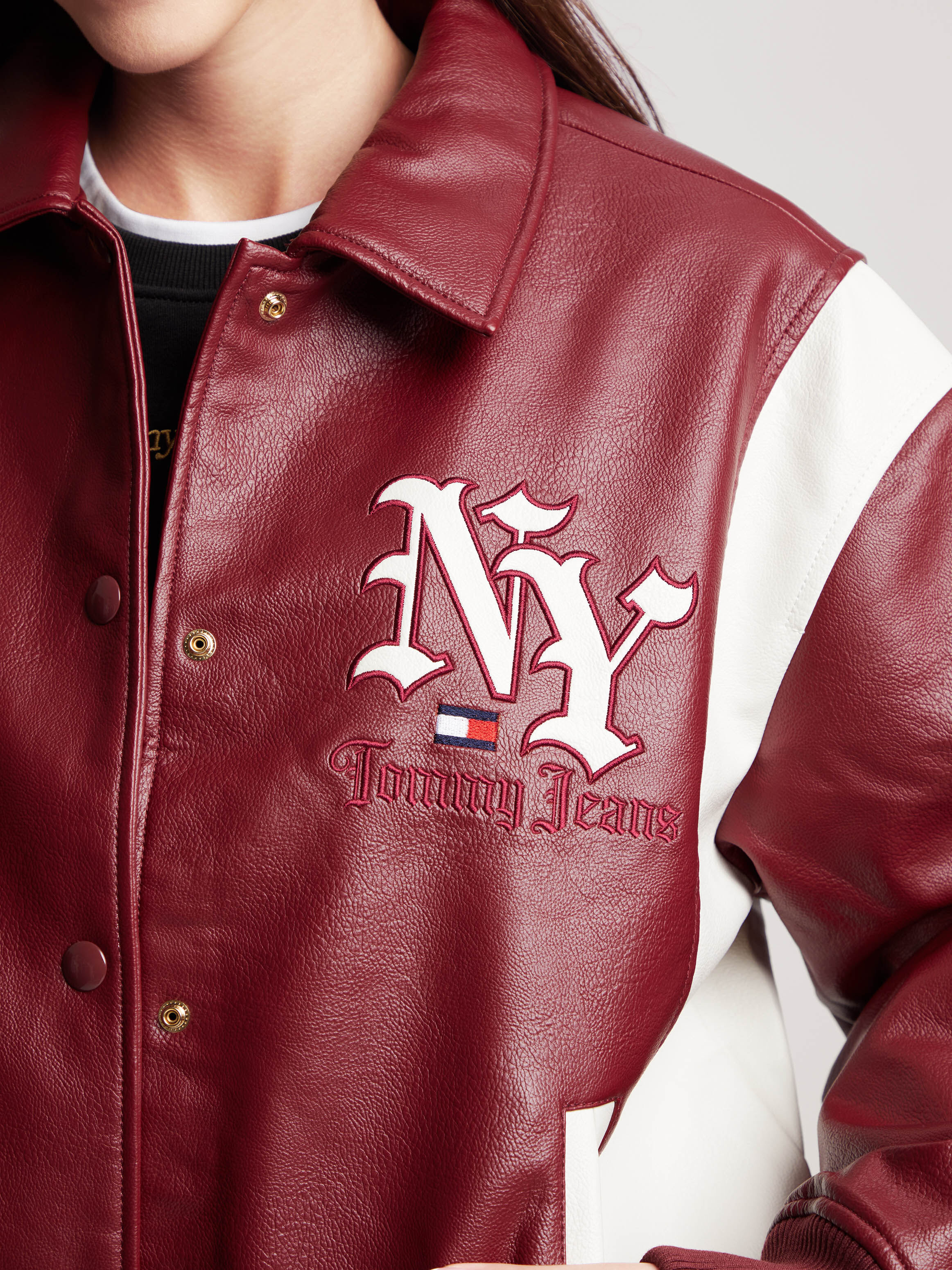 Grunge Pleather Bomber Jacket