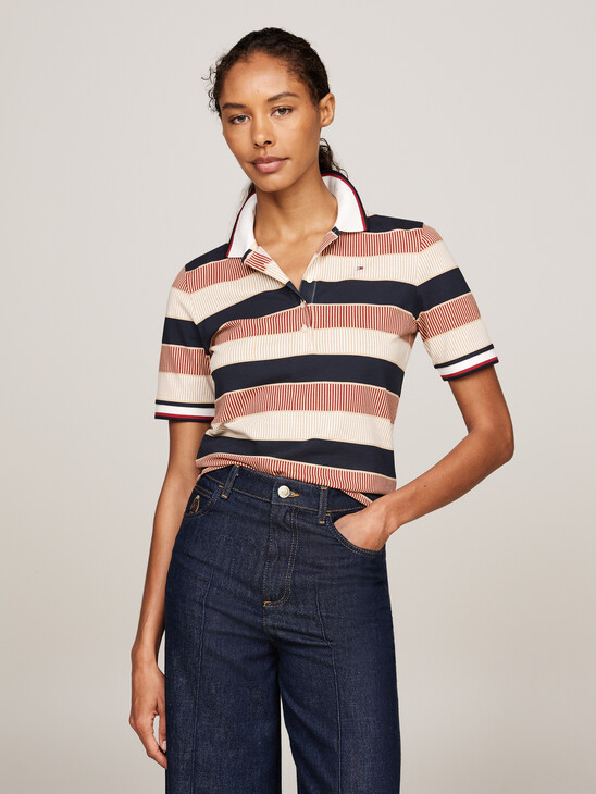 Regular Global Stripe Print Polo Shirt