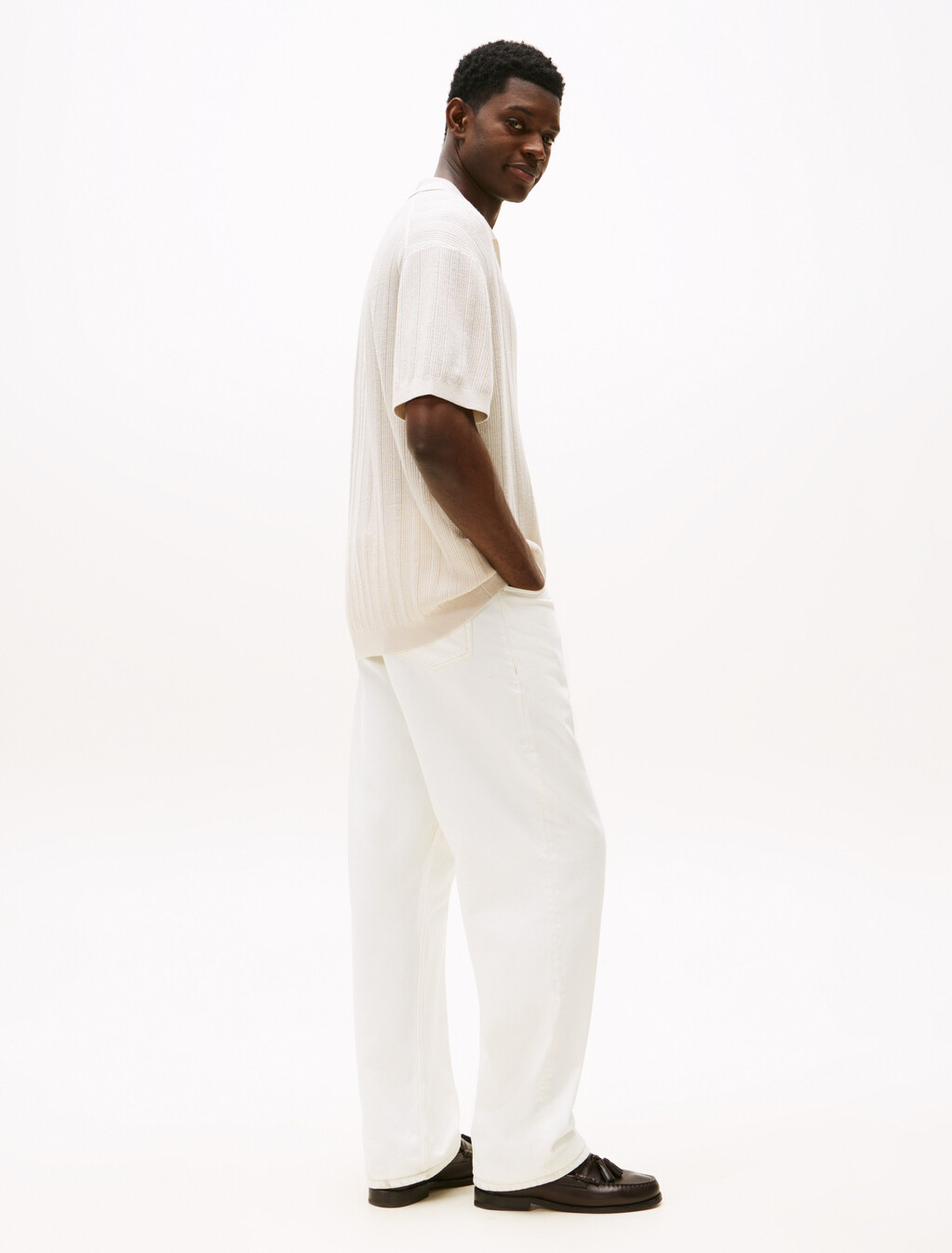 The APXGP Collection Polo Shirt With Linen, Newsprint, hi-res