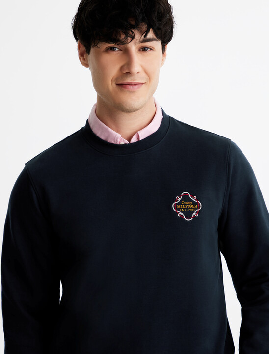 Rope Logo Interlock Sweatshirt, Desert Sky Rope Logo Interlock Sweatshirt