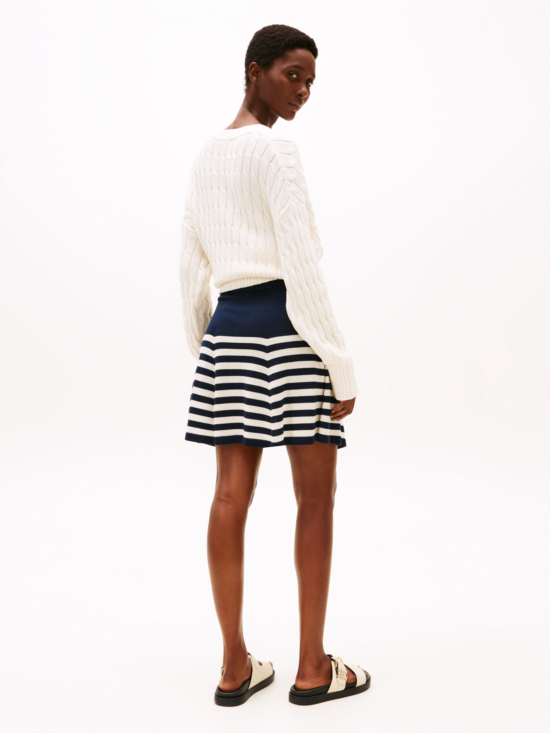 Flared Mini Skirt With Silk | blue | Tommy Hilfiger Singapore
