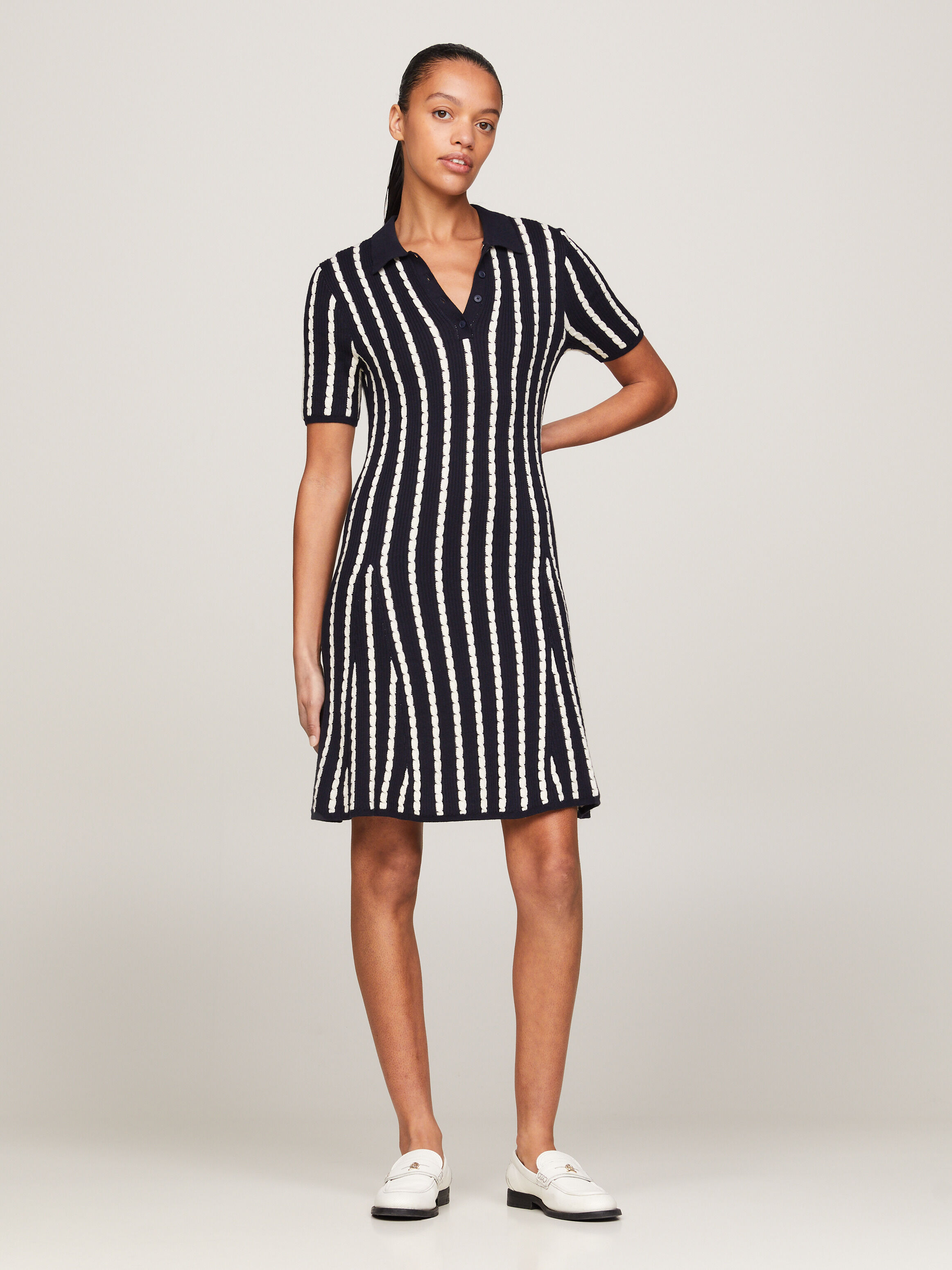 Tommy Hilfiger Blue Cable Polo Dress large Womens