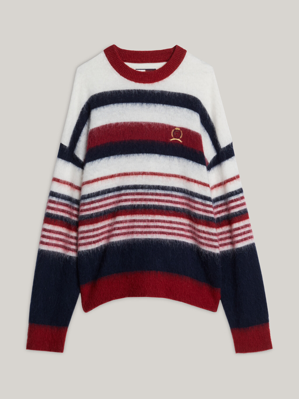 Crest Relaxed Jumper with Alpaca, Rouge Stripe, hi-res