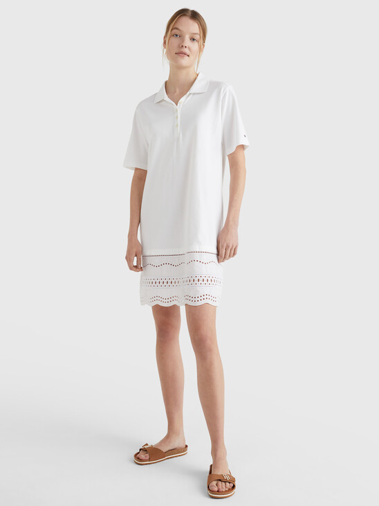 BRODERIE ANGLAISE RELAXED FIT POLO DRESS