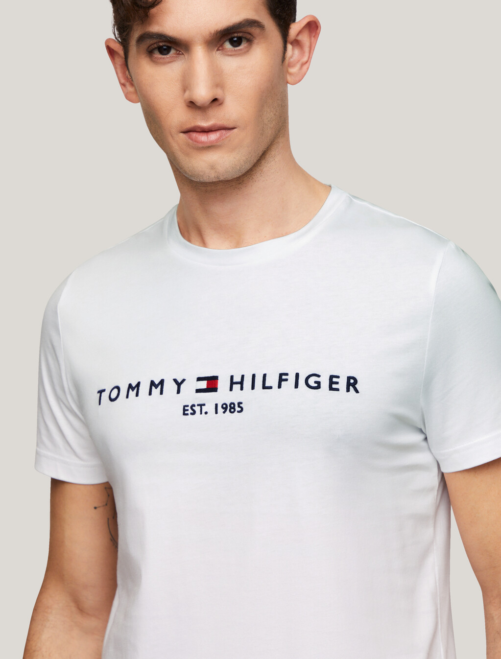 Core Tommy Logo T-Shirt, White, hi-res