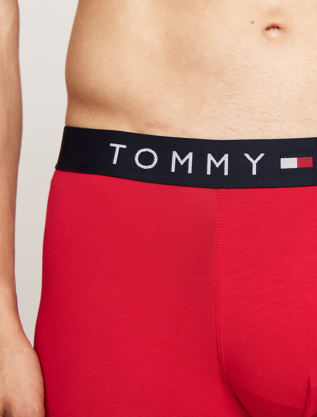 Logo Waistband Trunks, Primary Red, hi-res