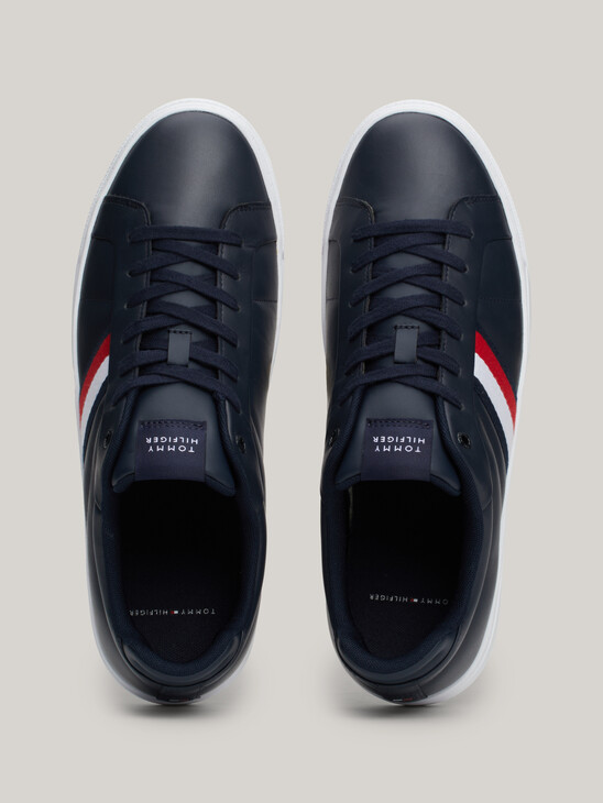 Leather Signature Tape Court Trainers