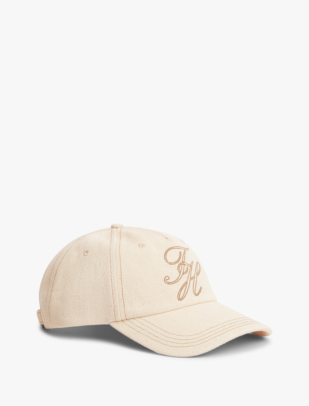 Logo Embroidery Denim Baseball Cap, Natural Denim, hi-res