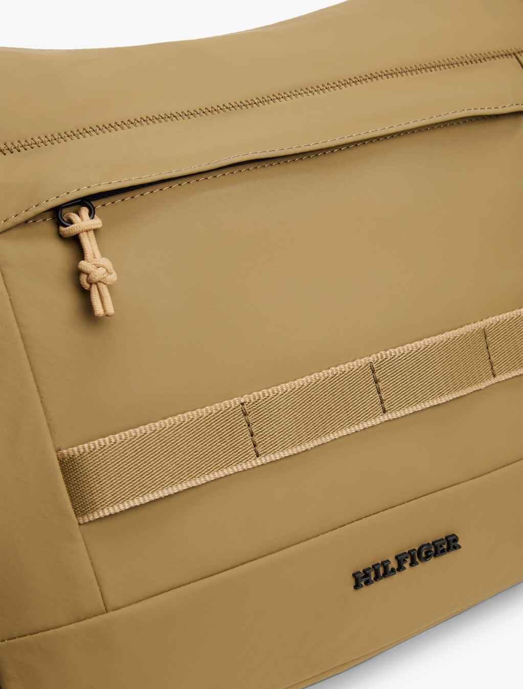 Metal Logo Crossbody Messenger Bag, Sandalwood, hi-res